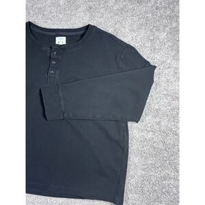 BedHead‎ Pajamas x Peanuts Mens Henley Shirt Long Sleeve Black Size M